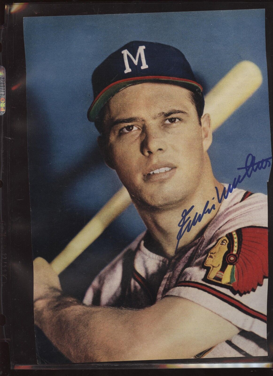  Eddie Mathews Milwaukee Braves Autographed Magazine Page Hologram 