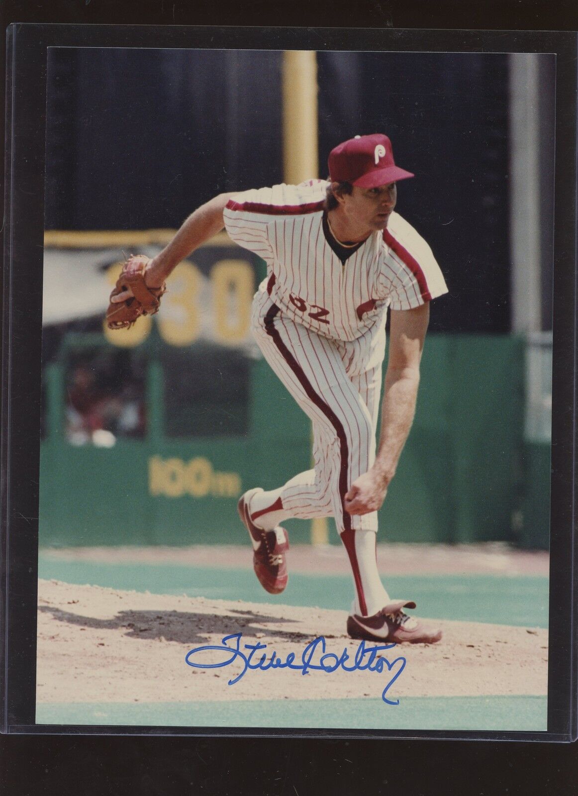 Steve Carlton Phillies Follow Thru Autographed 8 X 10 Photo B & E Hologram