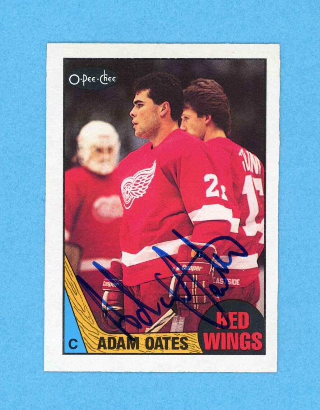 Adam Oates Det Red Wings 1987-88 O Pee Chee #123 Autographed Rookie Hockey Card