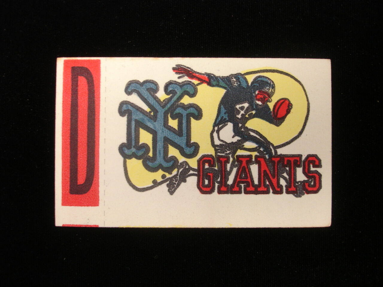 1961 Topps New York Giants Flocked Sticker Insert