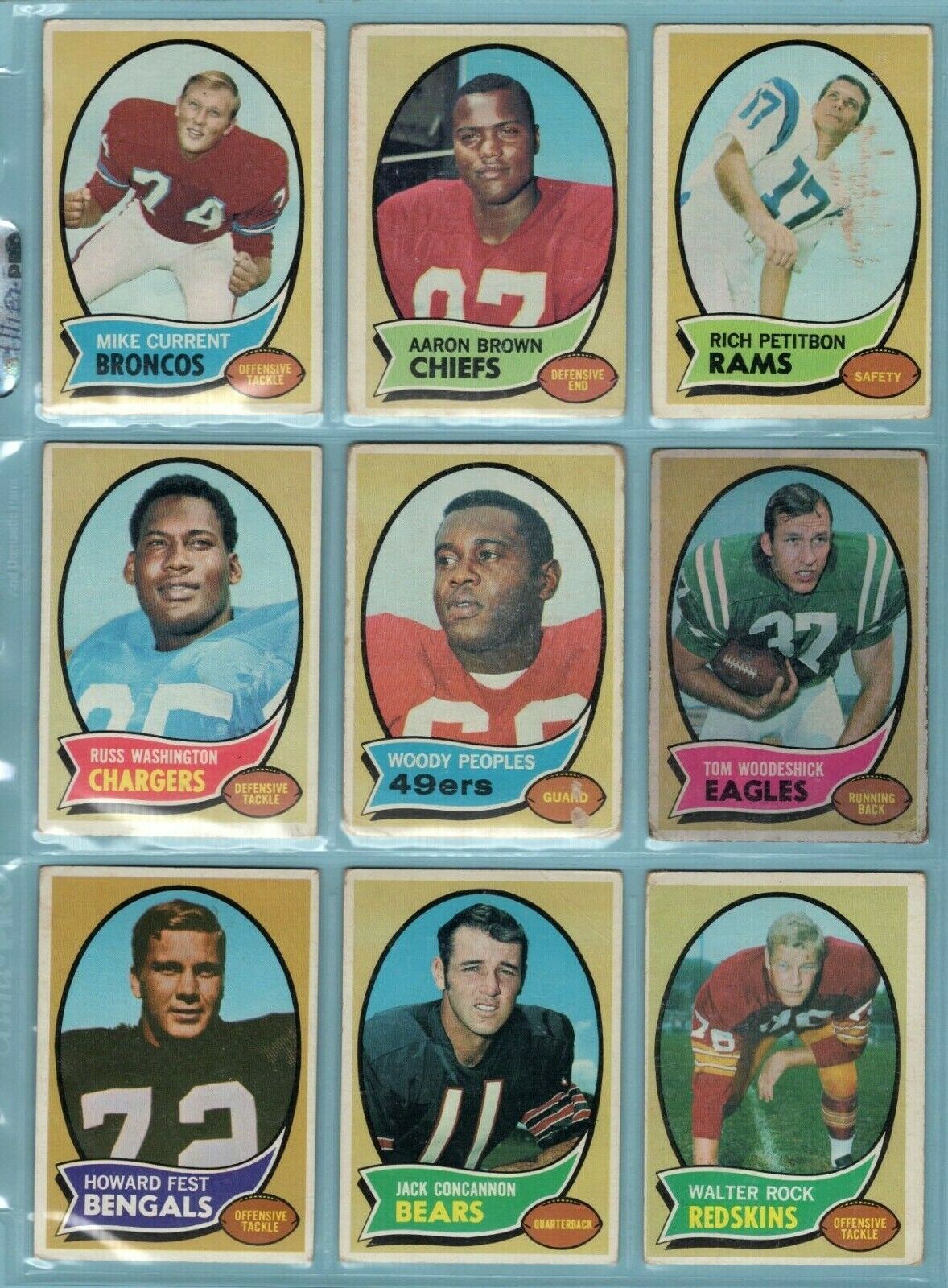 1970 Topps Starter Set Lot of 94 Different Football Cards Low Grade