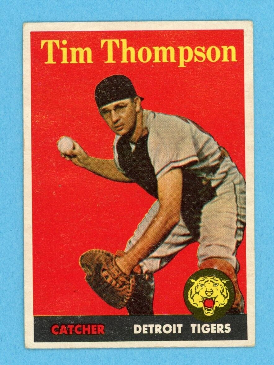 1958 Topps #57 Tim Thompson Detroit Tigers Yellow Letters Baseball Card Vg/Ex