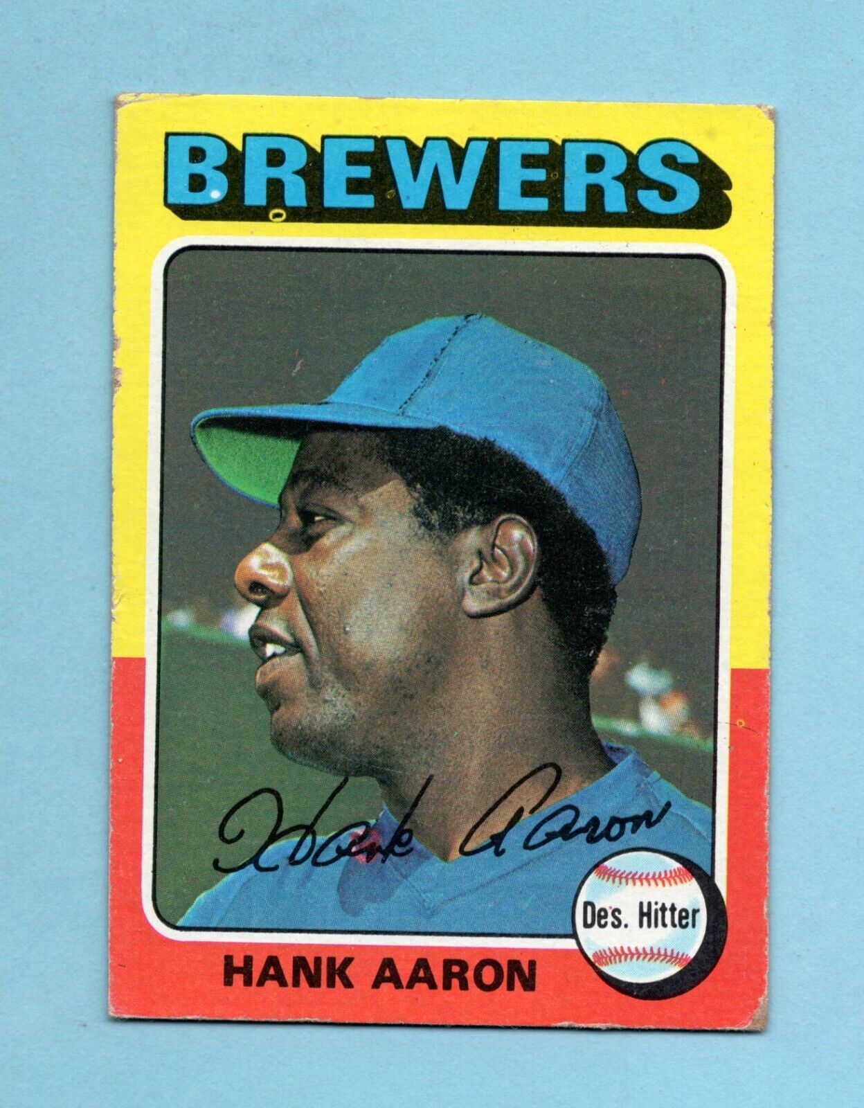 1975 Topps #660 Hank Aaron Milwaukee Brewers Baseball Card VG+