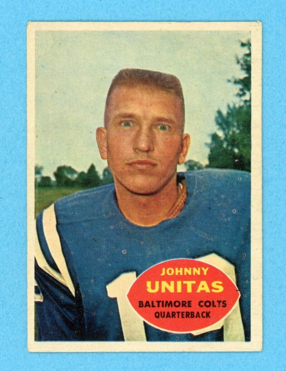 1960 Topps #1 Johnny Unitas Baltimore Colts Football Card EX lwat