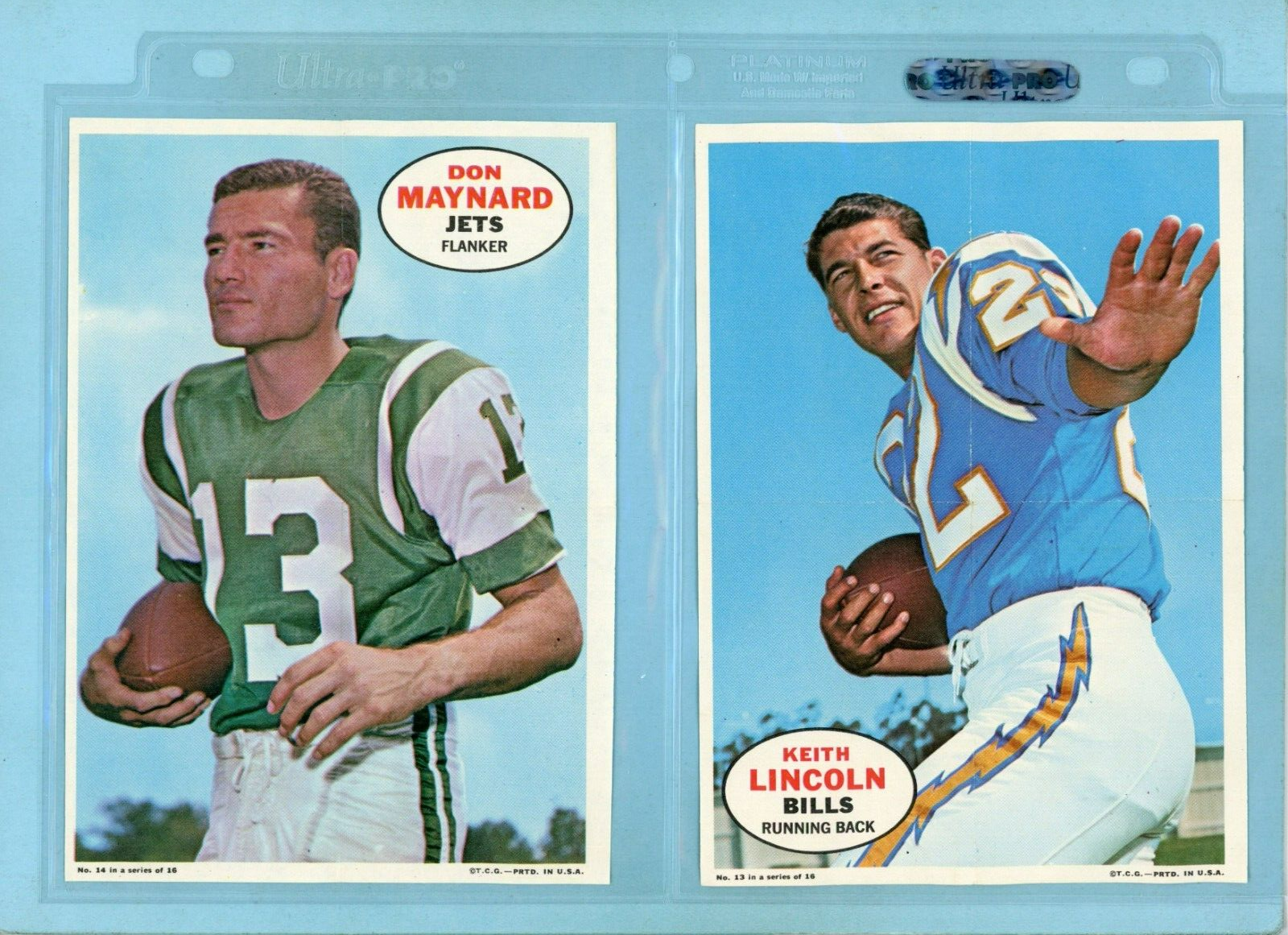 1968 Topps Complete Set of 16 Football Posters