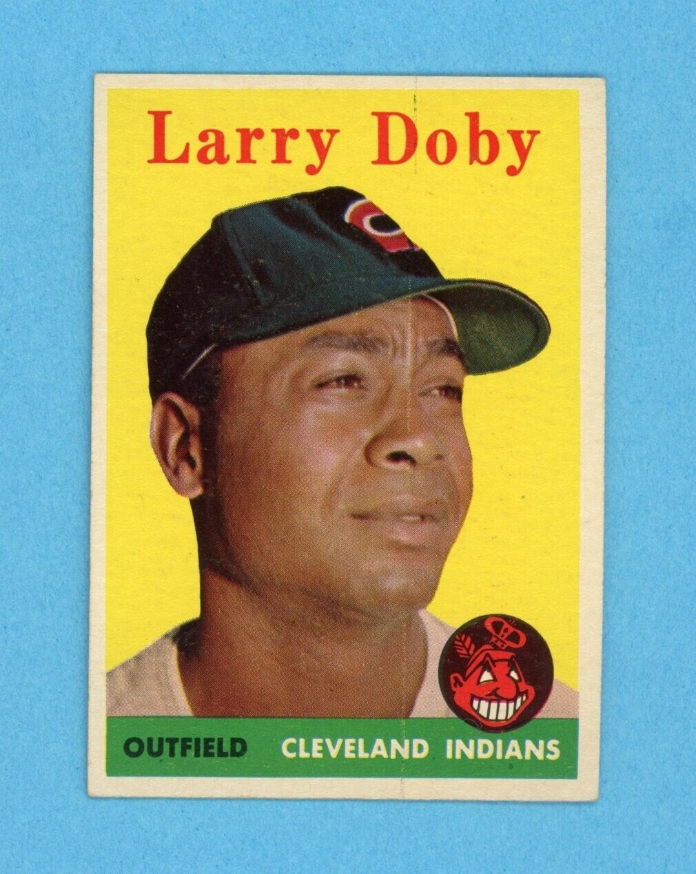 1958 Topps #424 Larry Doby Cleveland Indians Baseball Card EX+ - Ex/Mt prt ln ft