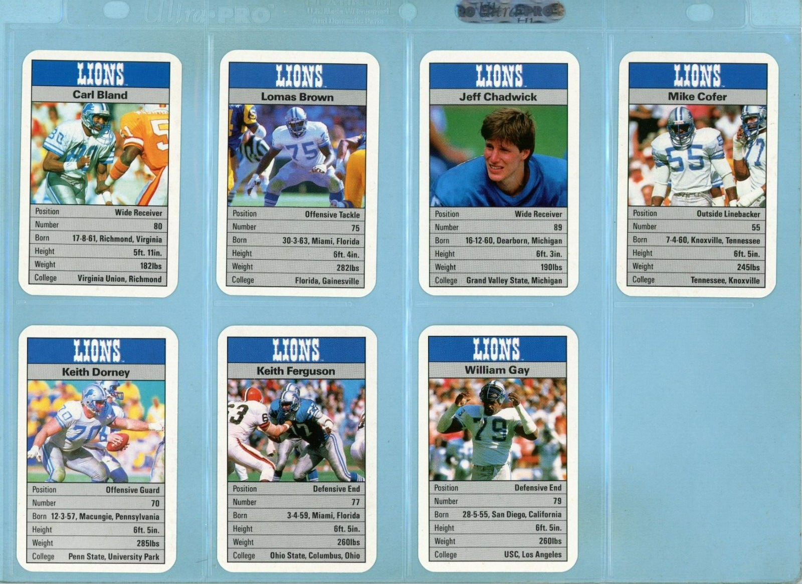 1987 Detroit Lions Ace Fact Pack Near Set Lot of 32 Football Cards NM