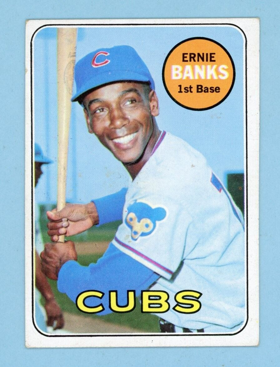 1969 Topps #20 Ernie Banks Chicago Cubs Baseball Card EX o/c