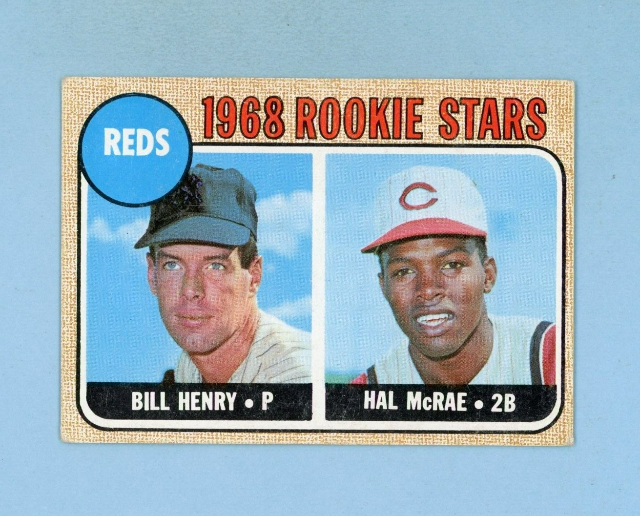 1968 Topps #384 Hal McRae Cincinnati Reds Rookie Baseball Card Vg/Ex wrk/cres