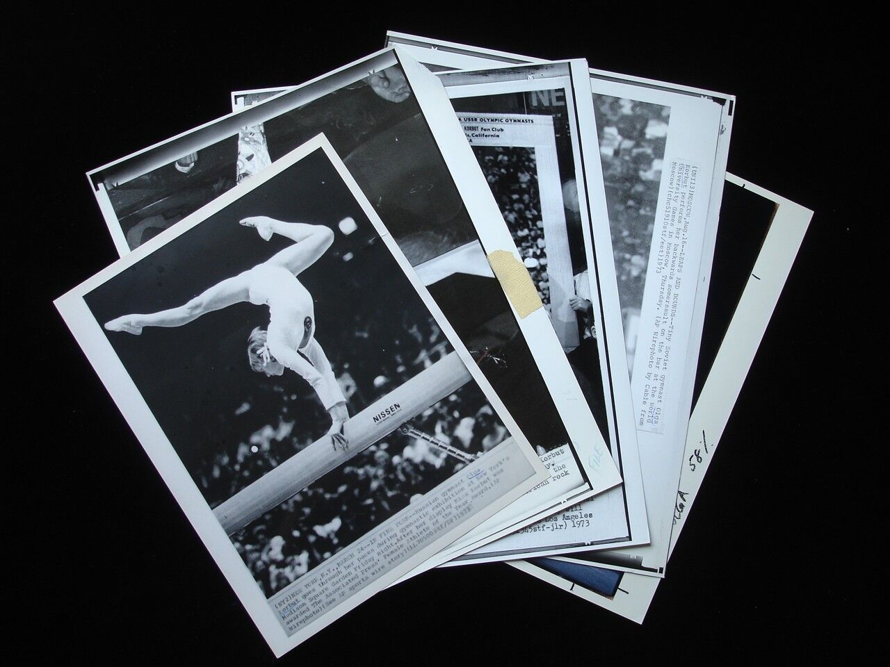 Lot of 5 Original 1970's Olga Korbut Wire Photographs