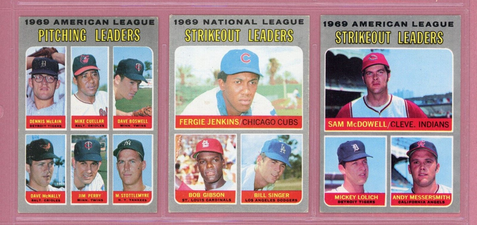 1970 Topps Complete Set of 12 1969 League Leader Baseball Cards EX - EX+