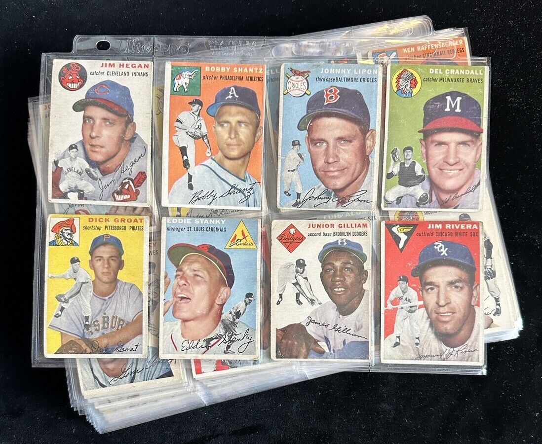 1954 Topps Baseball  Starter Set Lot of 127 Different w/ Bauer Groat  VG to EX