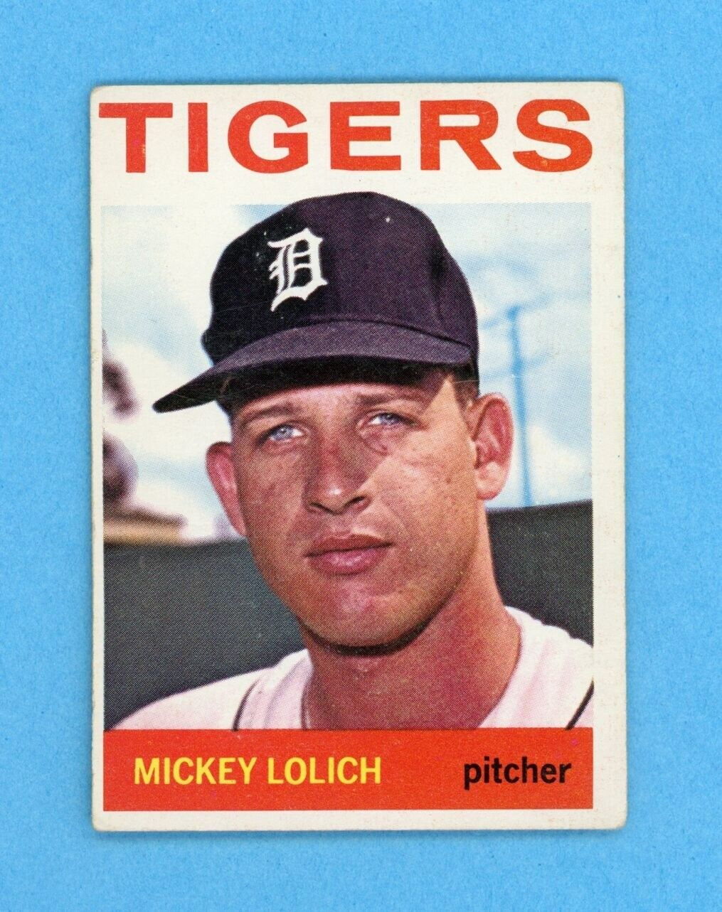 1964 Topps #128 Mickey Lolich Detroit Tigers Rookie Baseball Card VG - VG+