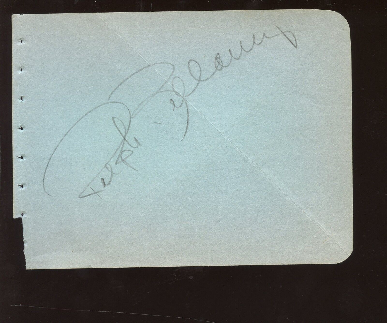 Vintage Ralph Bellamy (Actor) Autographed Album Page w/ B&E Hologram