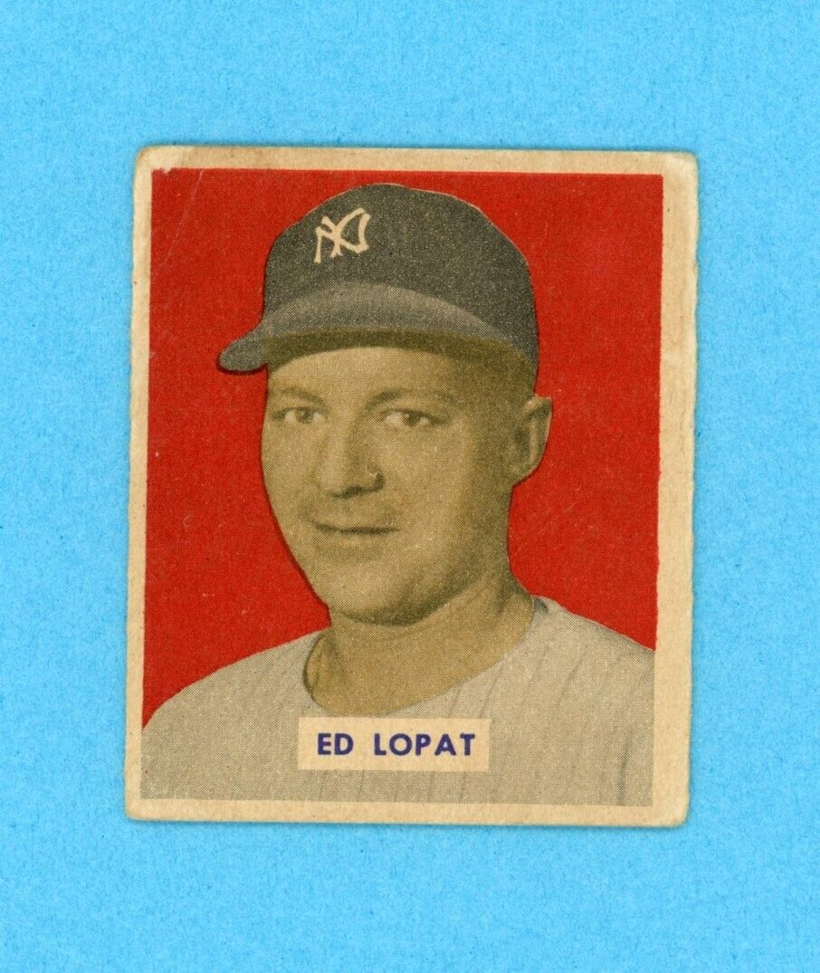 1949 Bowman #229 Ed Lopat New York Yankees Rookie Baseball Card Vg/Ex app w/c