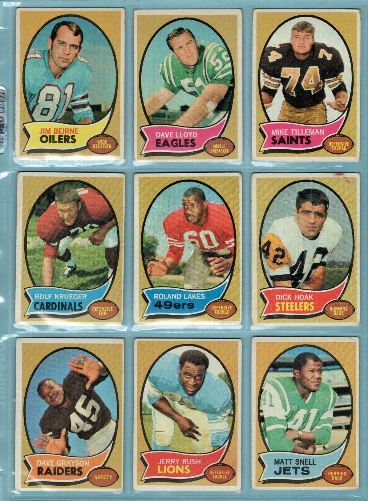 1970 Topps Starter Set Lot of 94 Different Football Cards Low Grade