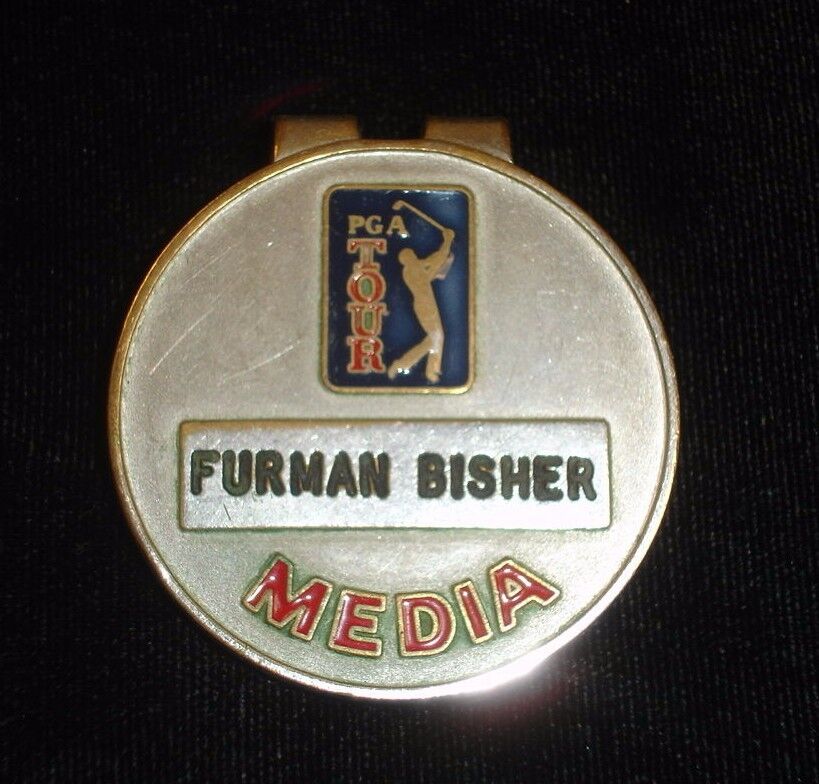 c. 1970s/80s PGA Tour Media Pin / Pass issued to Sportswriter Furman Bisher