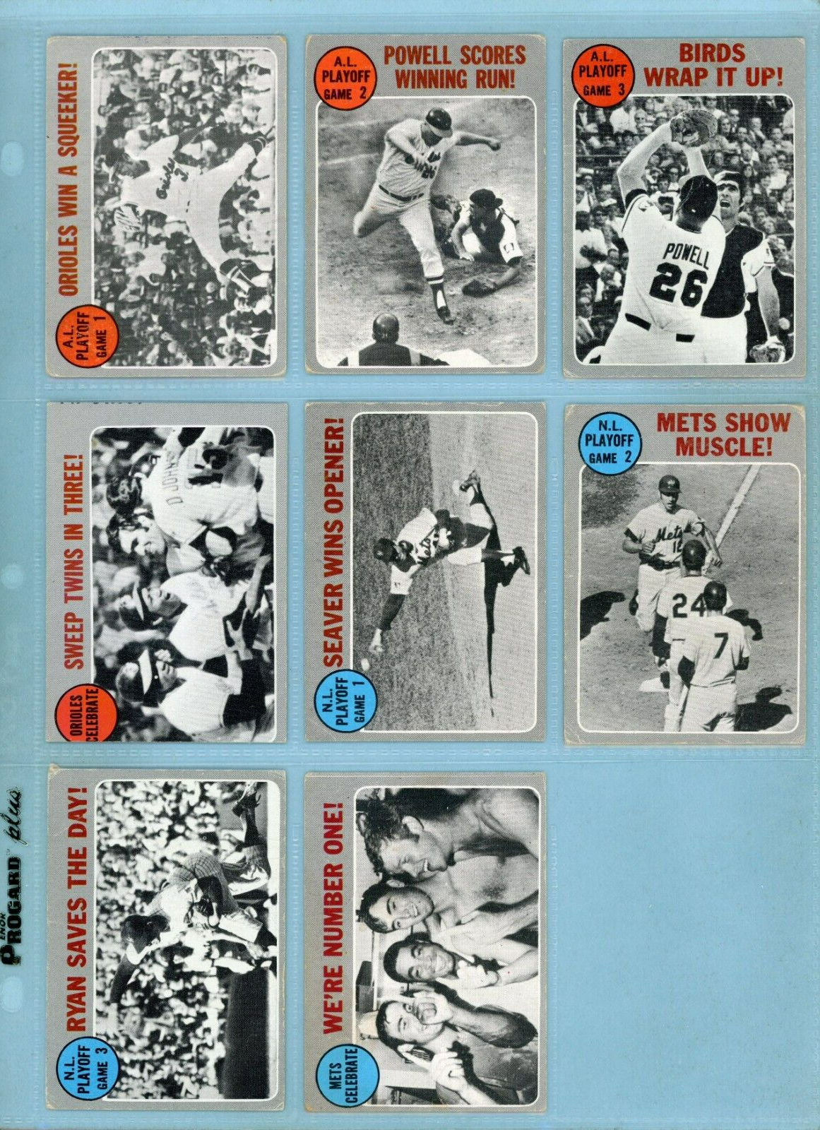 1970 Topps Set of 14 1969 ALCS, NLCS, World Series Spec Baseball Cards Low Grade