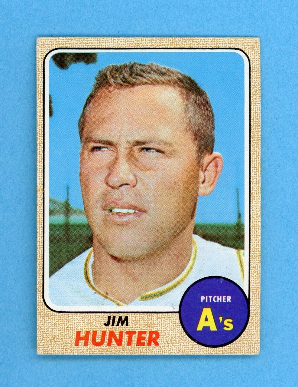 1968 Topps #385 Jim Catfish Hunter Oakland Athletics Baseball Card Vg/Ex