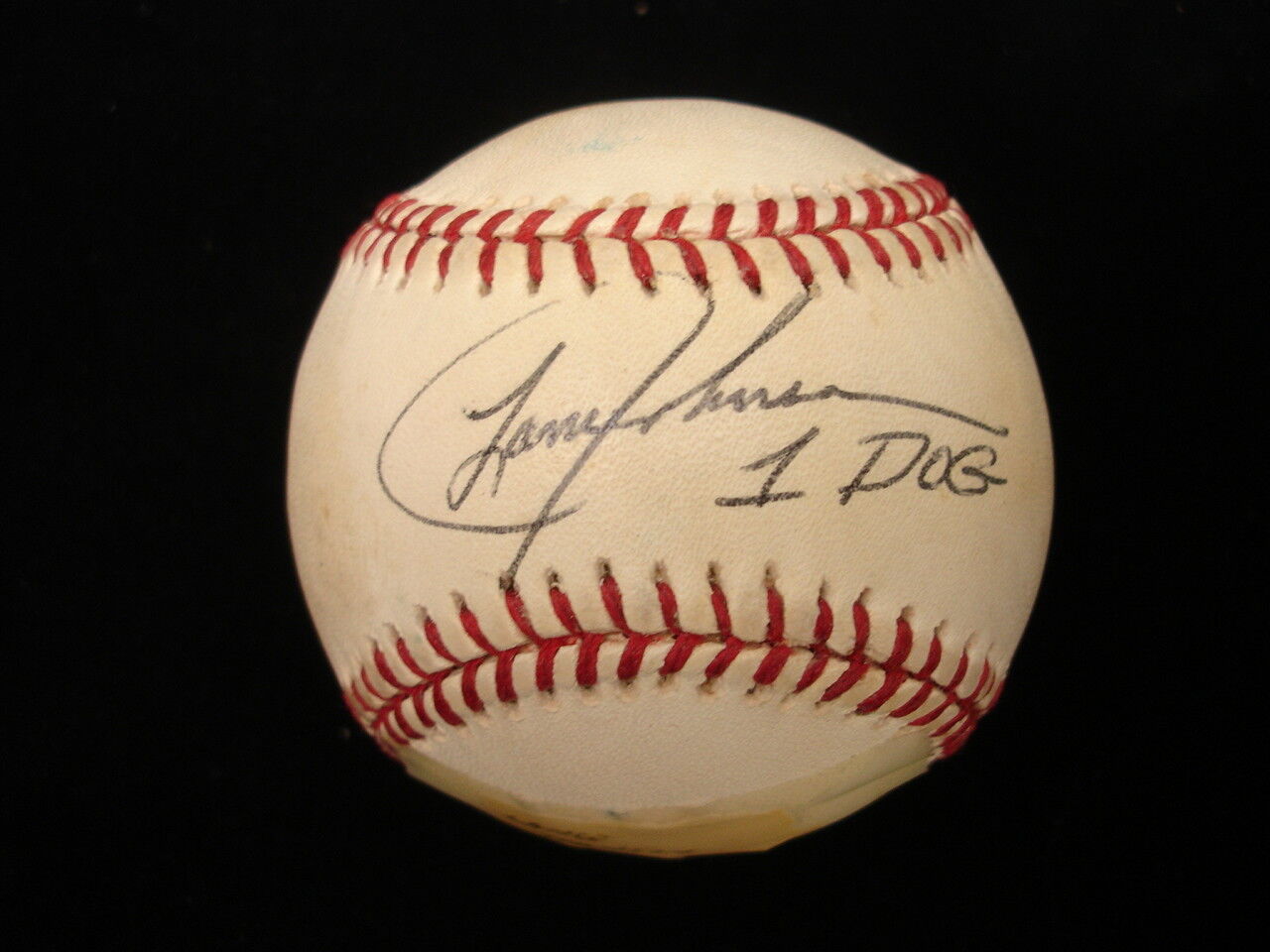 Lance Johnson '1 Dog' Autographed NL Baseball