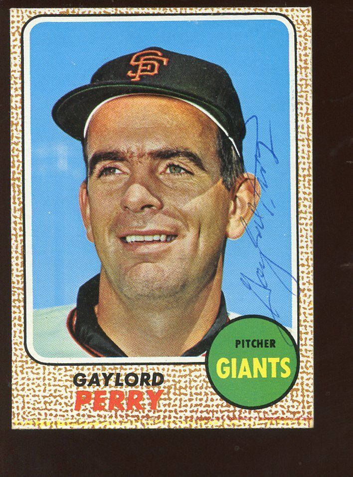 1968 Topps Baseball Card #85 Gaylord Perry Autographed EXMT Hologram