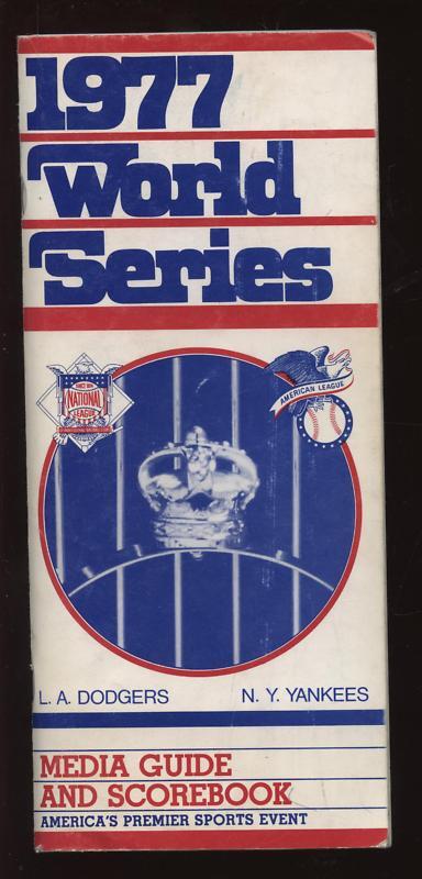 1977 World Series Media Guide & Scorebook LA Dodgers vs NY Yankees EX