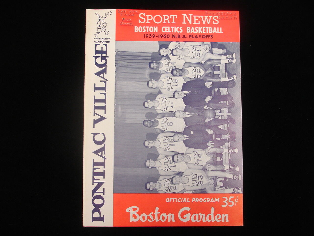 March 19, 1960 Playoffs Game #3 Philadelphia Warriors @ Boston Celtics Program