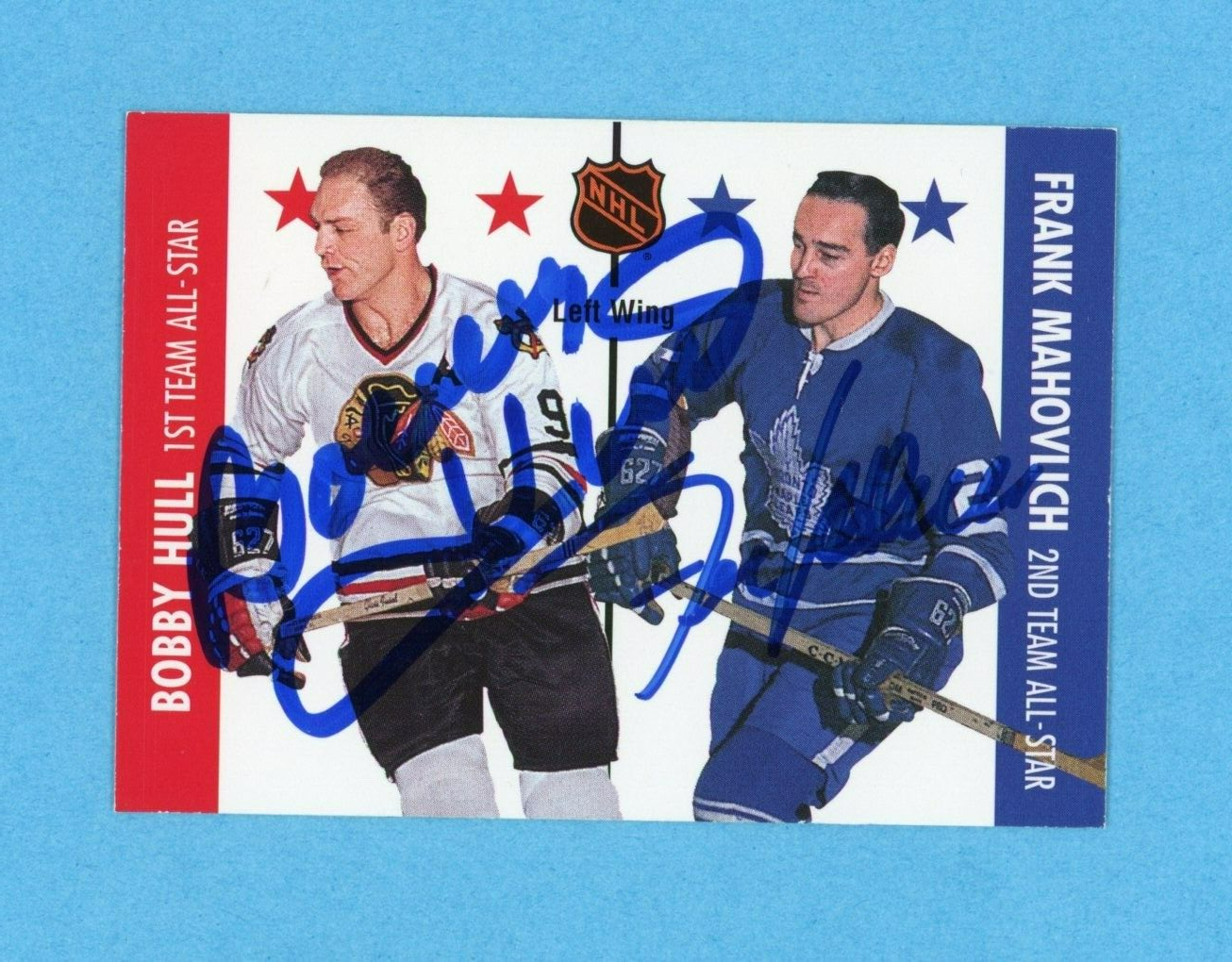 B. Hull, F. Mahovlich 1995-96 Parkhurst 1966-67 #124 Autographed Hockey Card