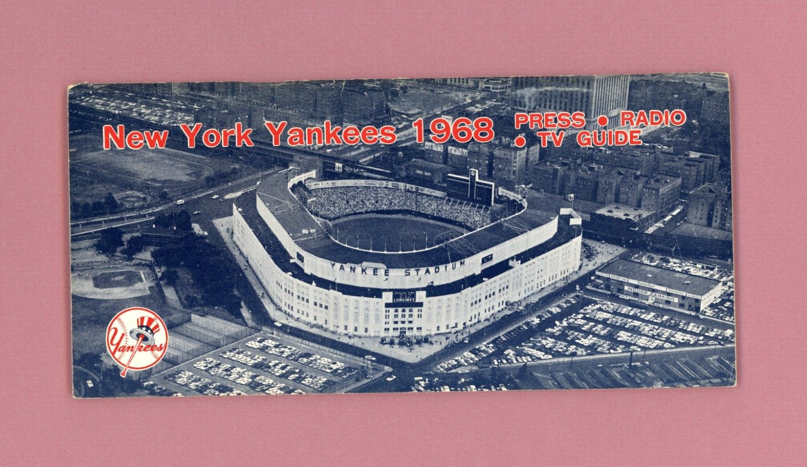 1968 New York Yankees Media Guide Yankee Stadium on cover