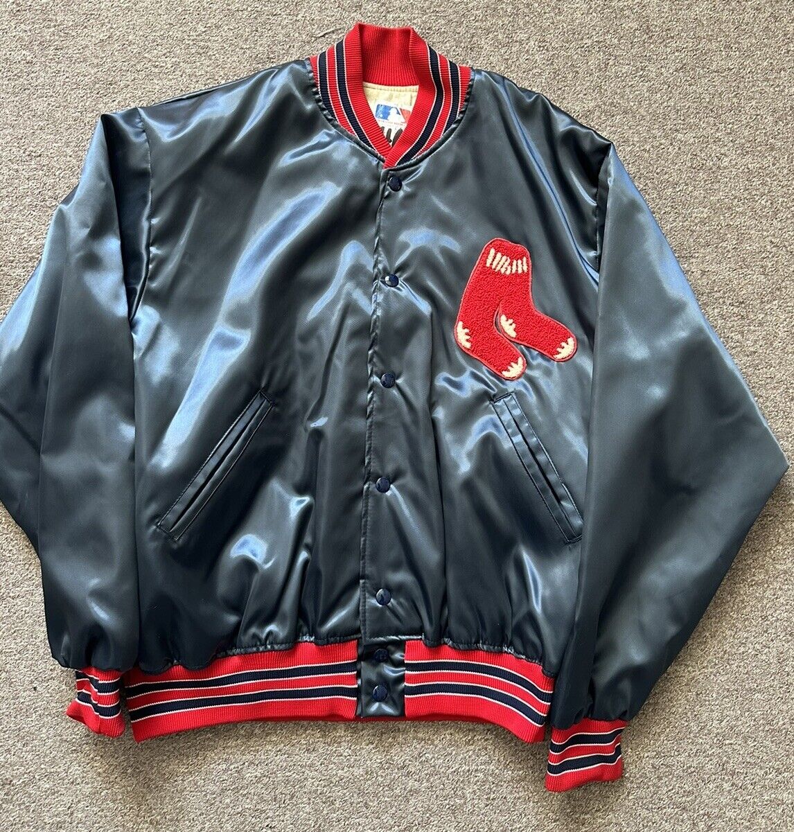 c 1970s/80s Boston Red Sox Game Used Satin Players Jacket #46 - approx. size XL