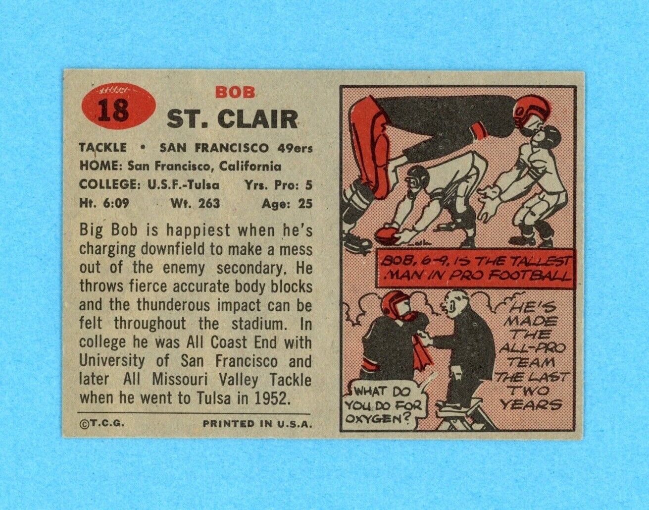 Bob St. Clair 1957 Topps  Card #18 Auto with B&E Hologram