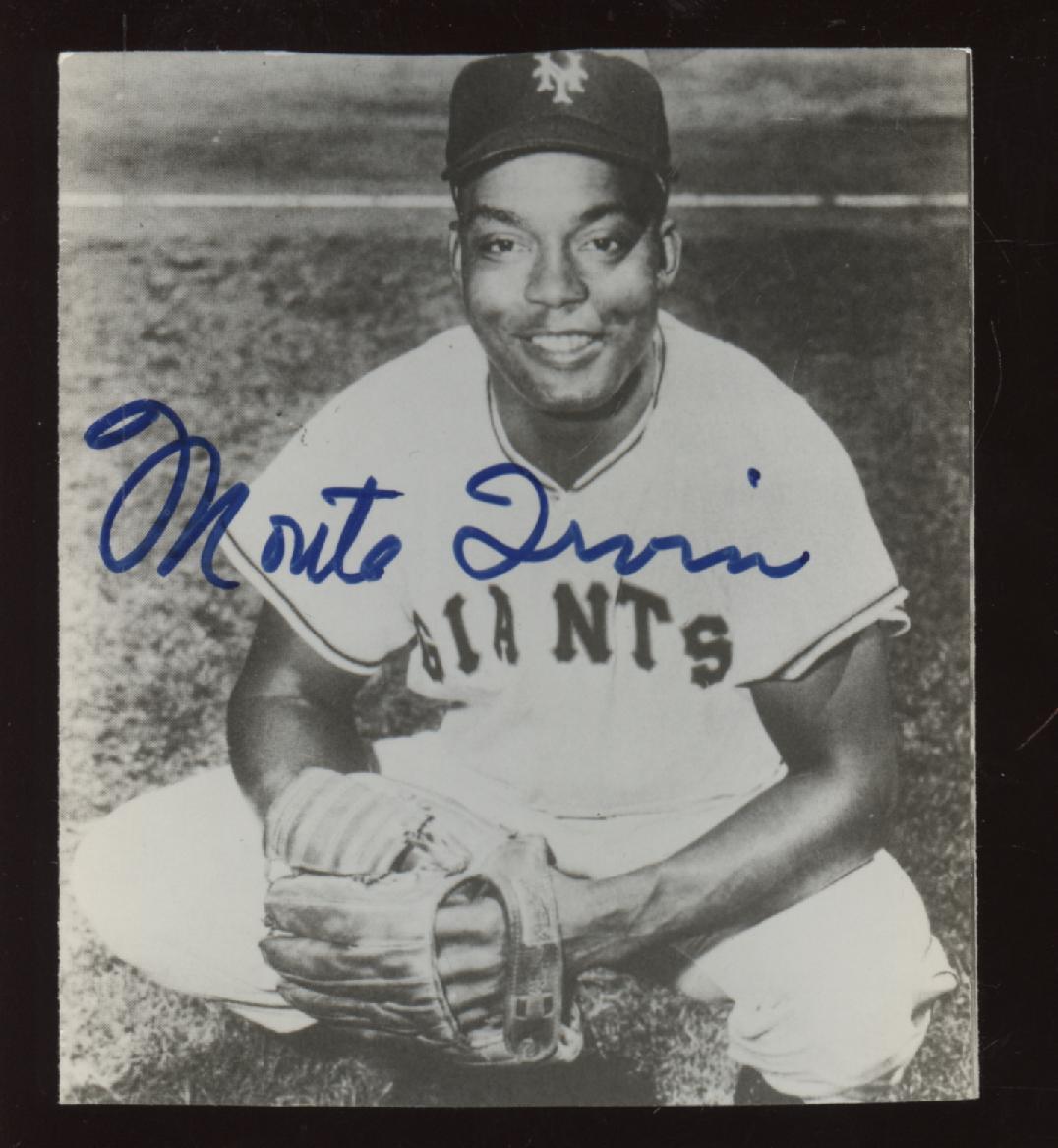 Monte Irvin New York Giants Autographed 3 X 3 1/2 Photo Hologram