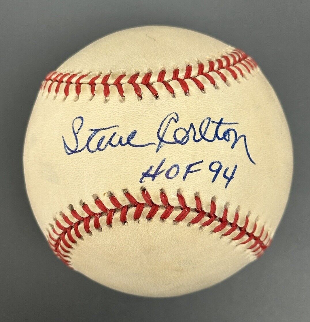 Steve Carlton HOF 94 Philadelphia Phillies SIGNED NL Coleman Baseball w/hologram