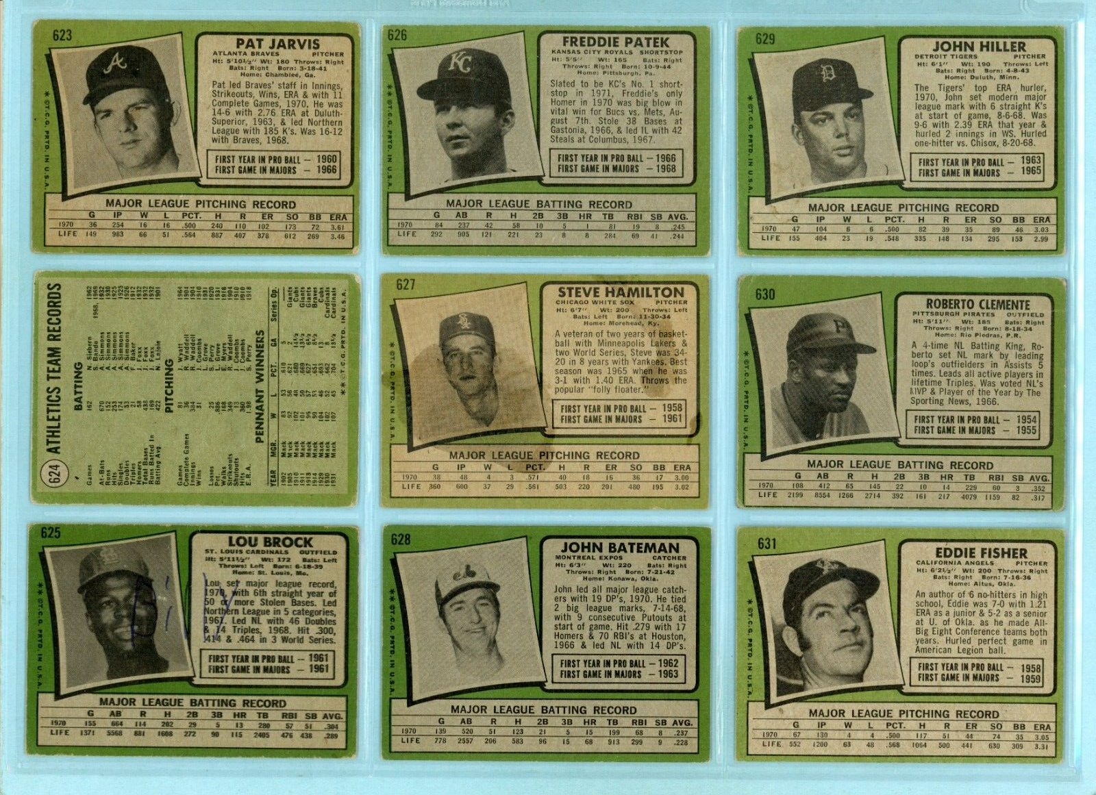 1971 Topps Complete 5th Series #524 thru #643 Semi-High Number Baseball Cards