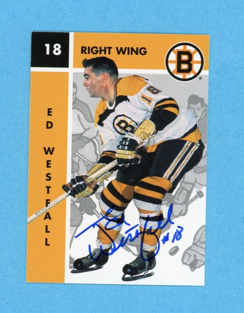 Ed Westfall Boston Bruins 1995-96 Parkhurst 1966-67 #4 Autographed Hockey Card