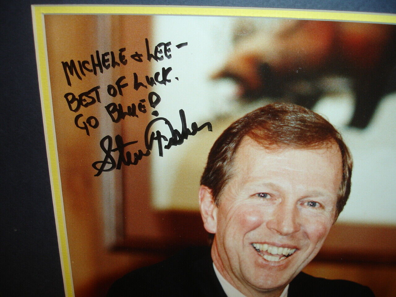 Steve Fisher 1989 Univ of Michigan Basketball Coach Signed 11x14 Matted Photo