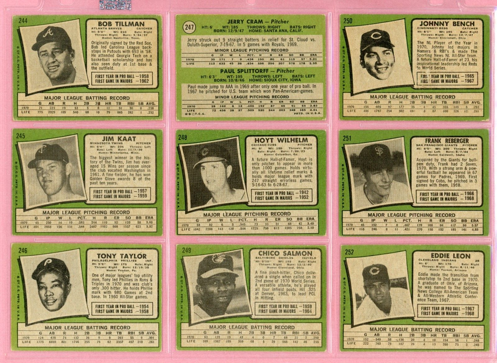 1971 Topps Starter Set Lot of 520 Diff Baseball Cards Series 1 thru 4 VG - VG+