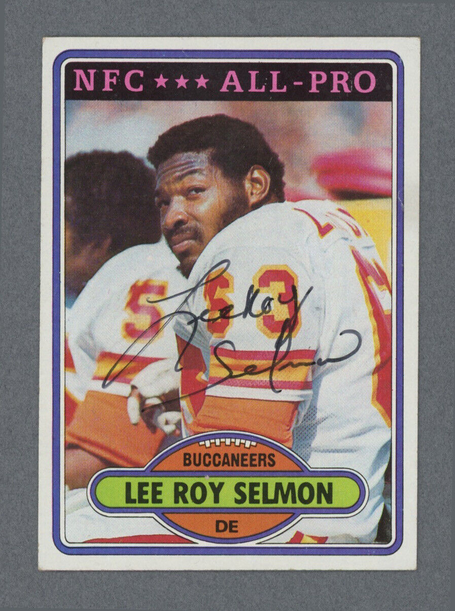 Lee Roy Selmon Signed 1980 Topps Card #260 Auto with B&E Hologram