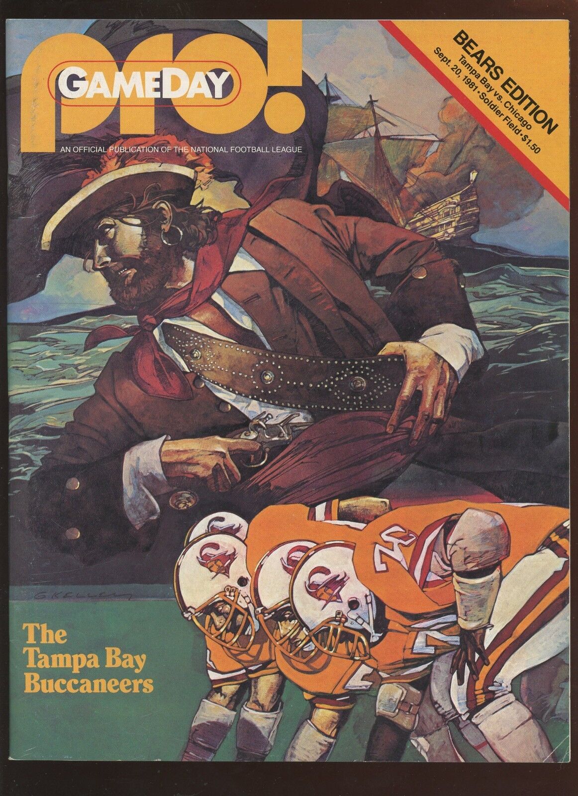 September 20 1981 NFL Program Tampa Bay Buccaneers at Chicago Bears EXMT