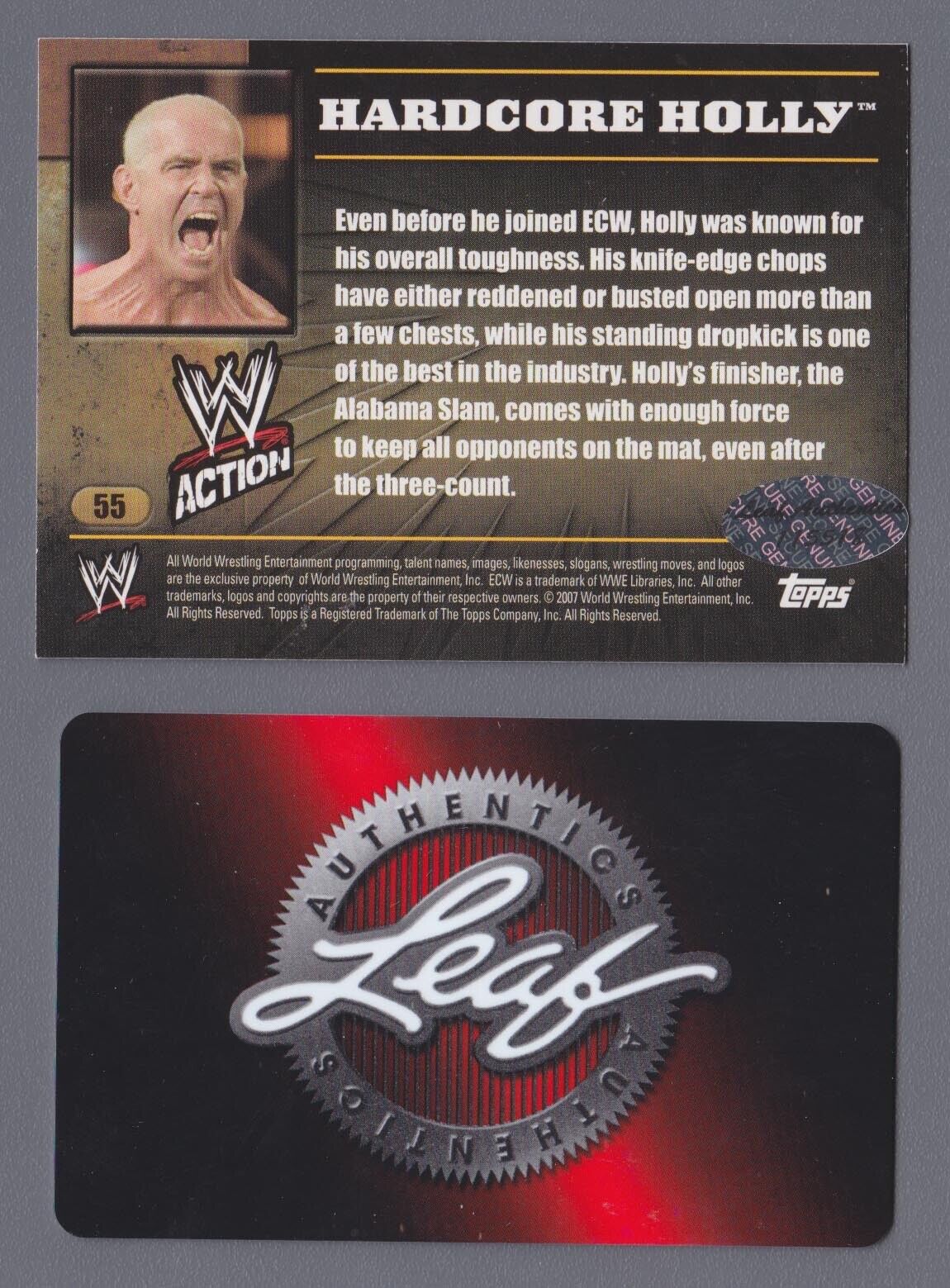 Hardcore Holly Topps WWE Signed Card Auto with Leaf Certification