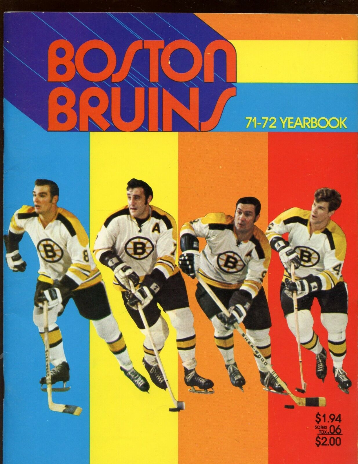 1971-72 NHL Hockey Boston Bruins Official Yearbook NR-MT w/ Esposito & Orr