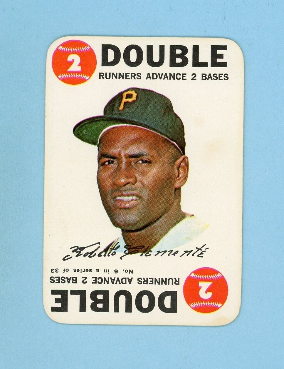 1968 Topps Game #6 Roberto Clemente Pittsburgh Pirates Baseball Card lht str br