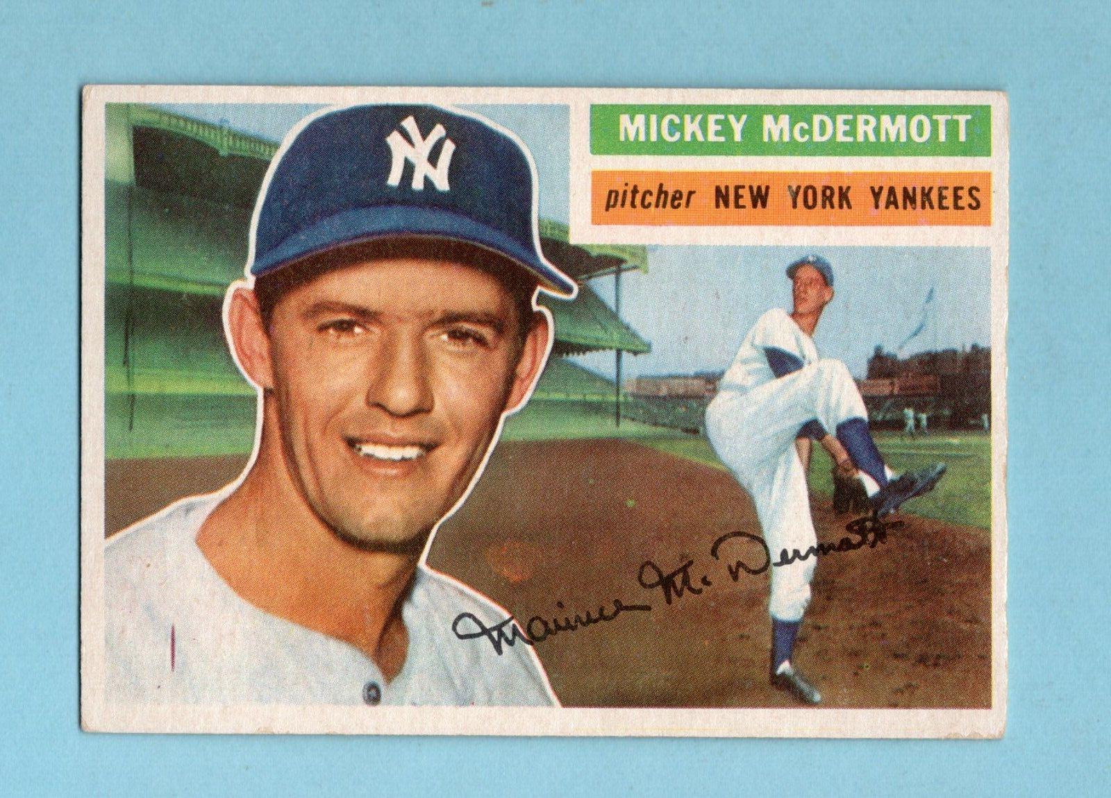 1956 Topps #340 Mickey McDermott New York Yankees Baseball Card EX