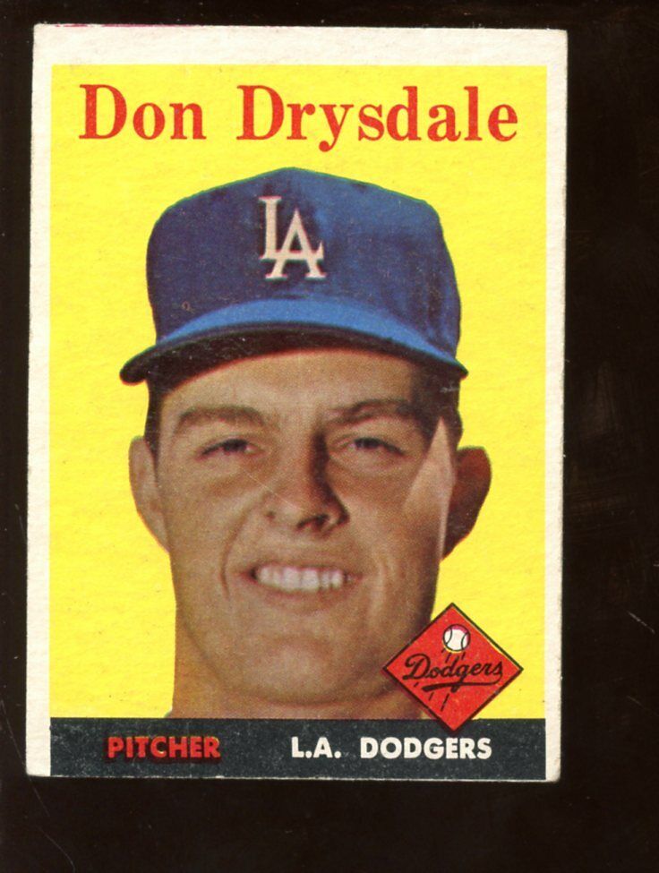 1958 Topps Baseball Card LOW #25 Don Drysdale 2nd Card EX OC