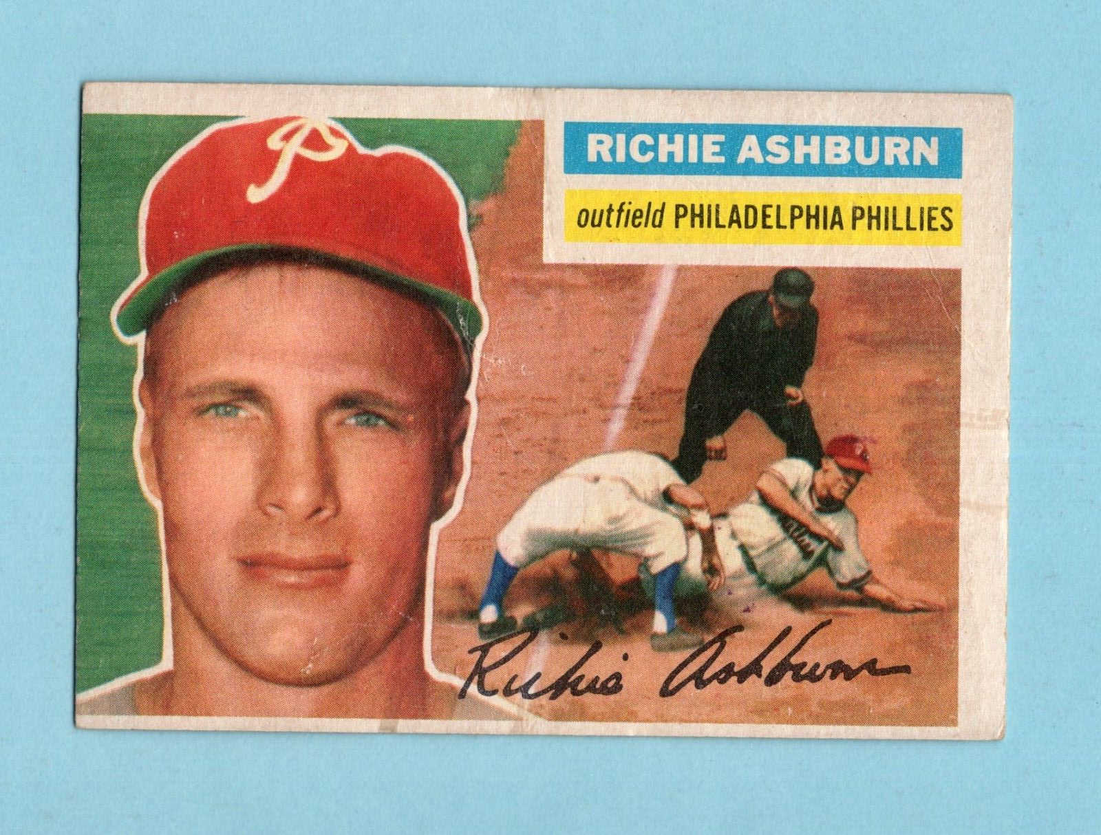 1956 Topps #120 Richie Ashburn Philadelphia Phillies Baseball Card Low Grade