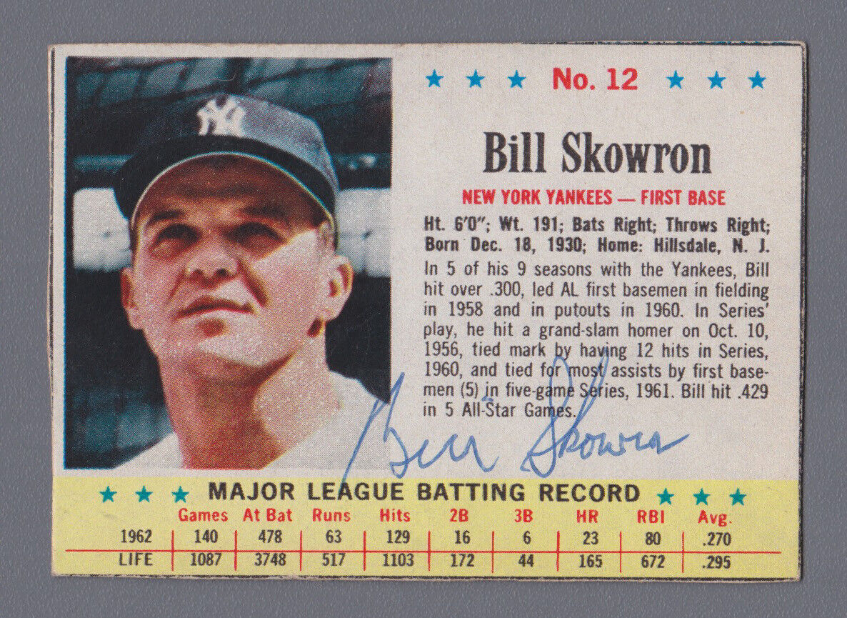 Bill “Moose” Skowron Signed 1963 Post Cereal Card #12 Auto with B&E Hologram