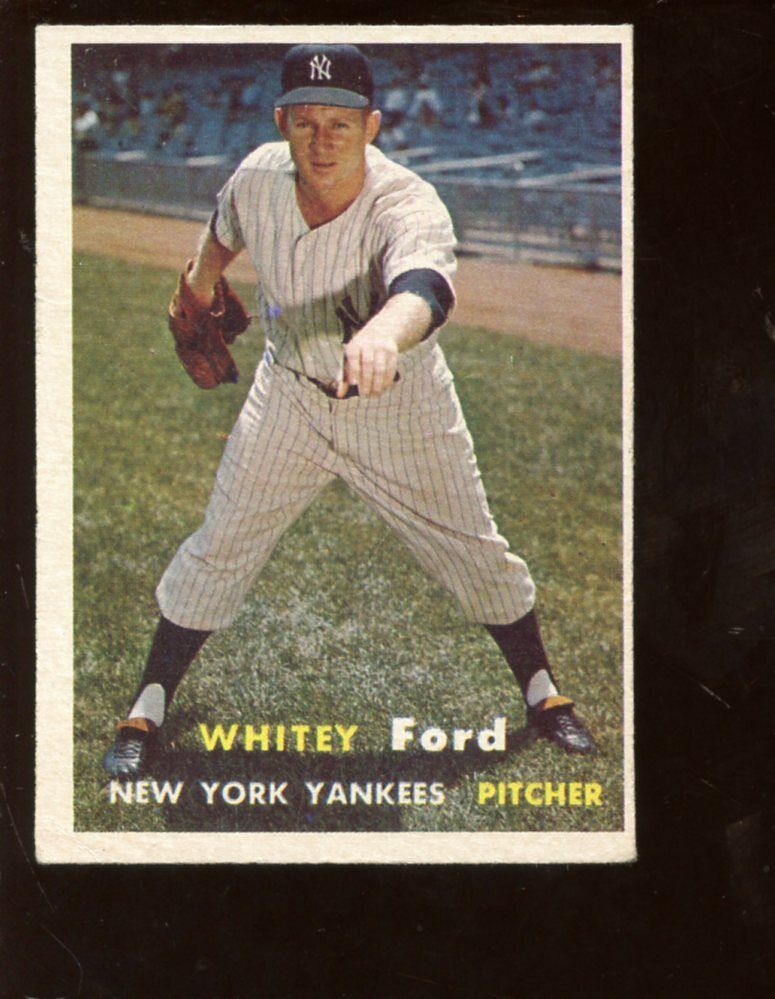 1957 Topps Baseball Card #25 Whitey Ford New York Yankees EX OC