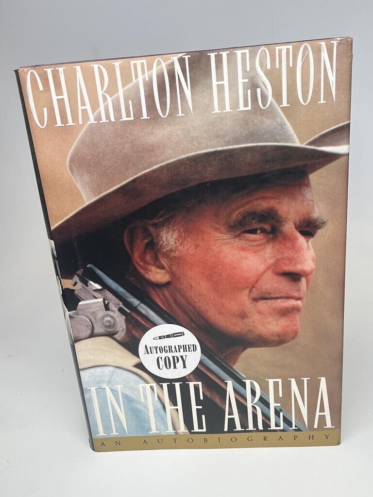 Charlton Heston Signed Book “In The Arena” Auto with B&E Hologram