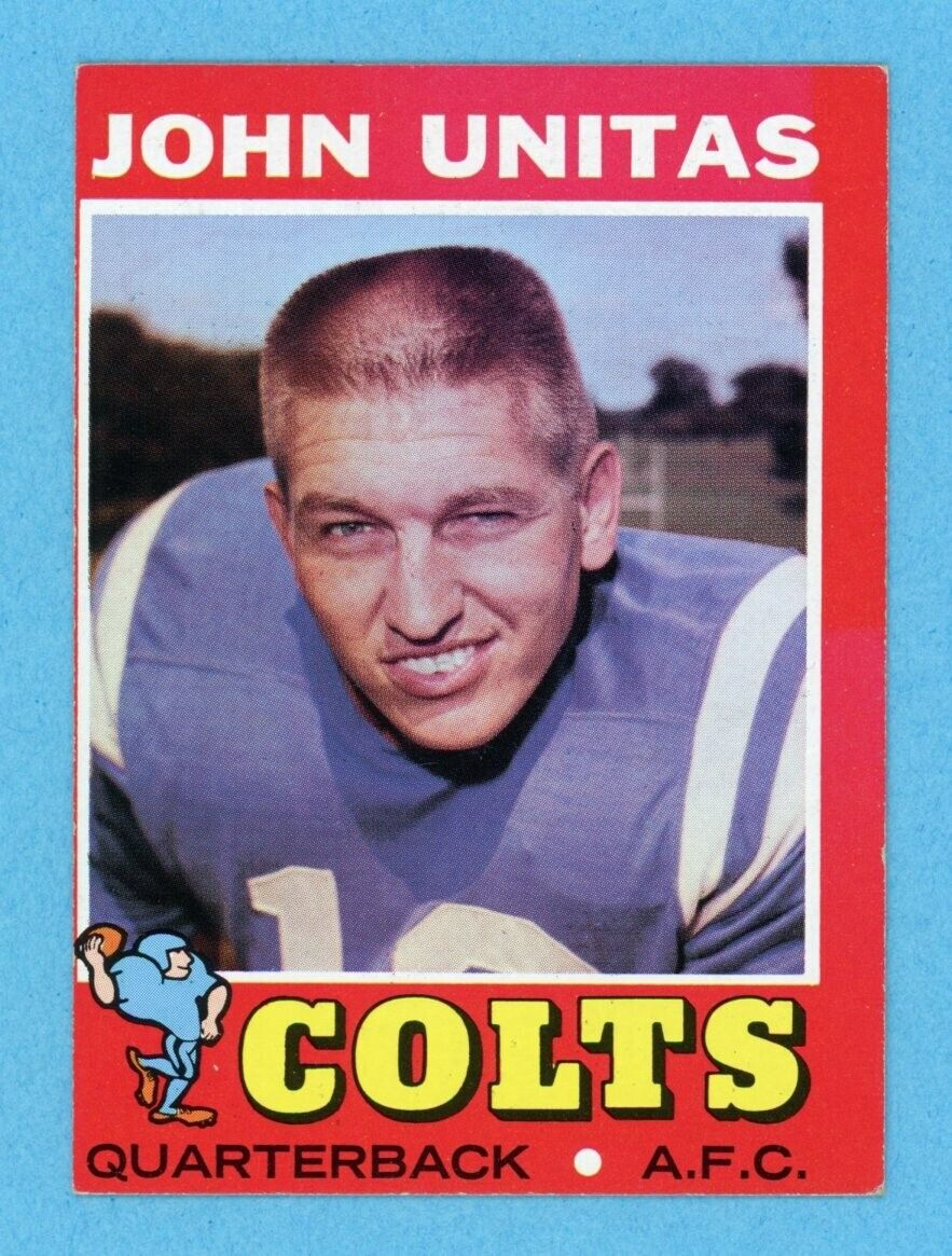 1971 Topps #1 Johnny Unitas Baltimore Colts Football Card EX+ - Ex/Mt o/c