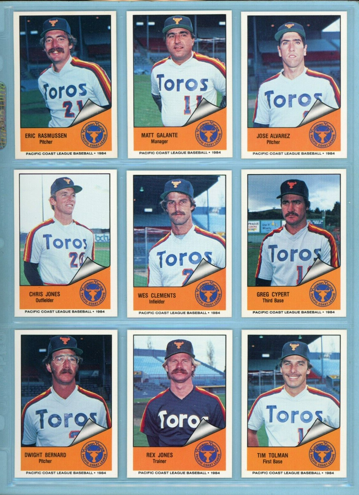 1984 Cramer Tucson Toros Near Set (24 of 25) Baseball Cards NM